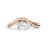 Shahla Karimi Jewelry East-West Pear Eye Ring 14K Rose Gold