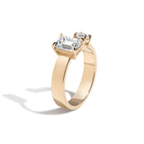 Shahla Karimi Jewelry Emerald-Cut + Brilliant Gap Band in 14/18K Yellow Gold Side View