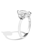 Shahla Karimi Jewelry 3-Stone Marquise + Half-Moon Ring in 14K White Gold or Platinum