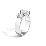 Shahla Karimi Jewelry Pear + Baguette Gap Band 14K White Gold or Platinum Side View