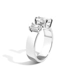 Shahla Karimi Jewelry Pear + Baguette Gap Band 14K White Gold or Platinum Side View