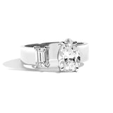 Shahla Karimi Jewelry Pear + Baguette Gap Band 14K White Gold or Platinum