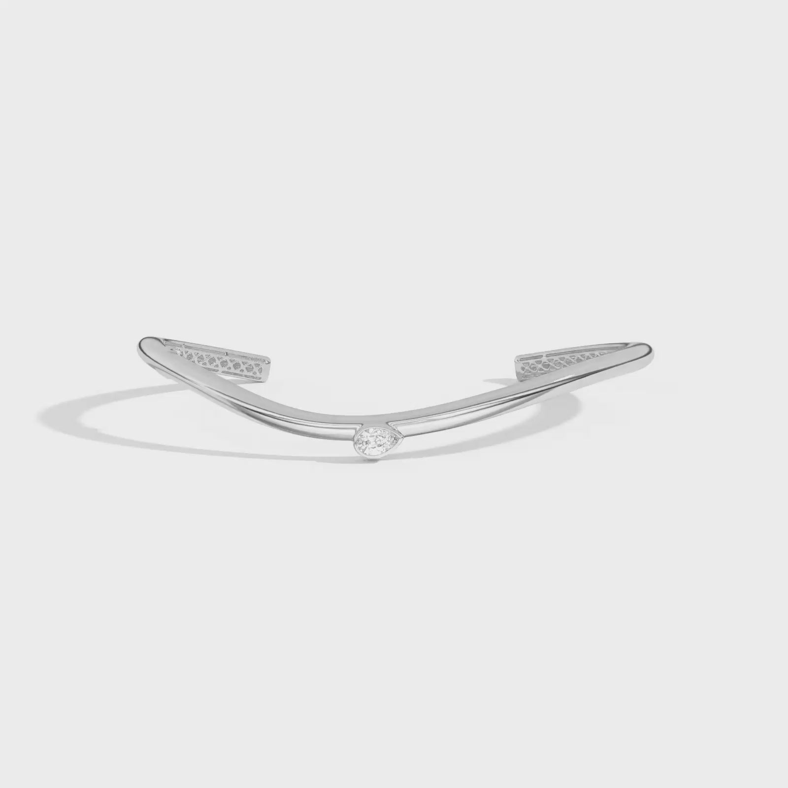Shahla Karimi Jewelry Cloud Choker with Offset Pear 14K White Gold