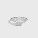 Shahla Karimi Ando Oval Sloping Semi-Bezel Ring  14K White Gold