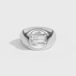 Shahla Karimi Ando Baguette Negative Space Bombe Ring 14K White Gold