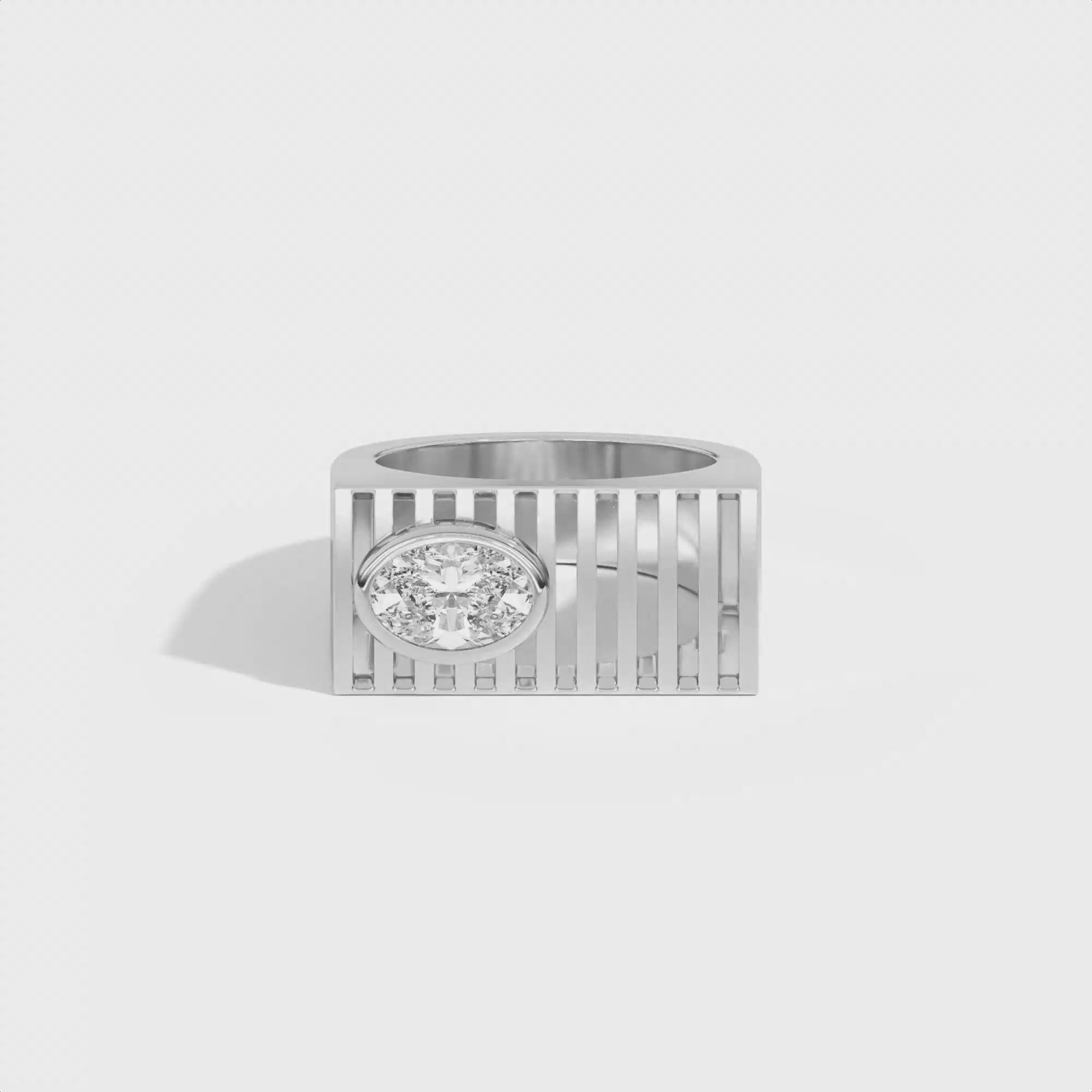 Shahla Karimi Scarpa Oval D Ring 14K  White Gold