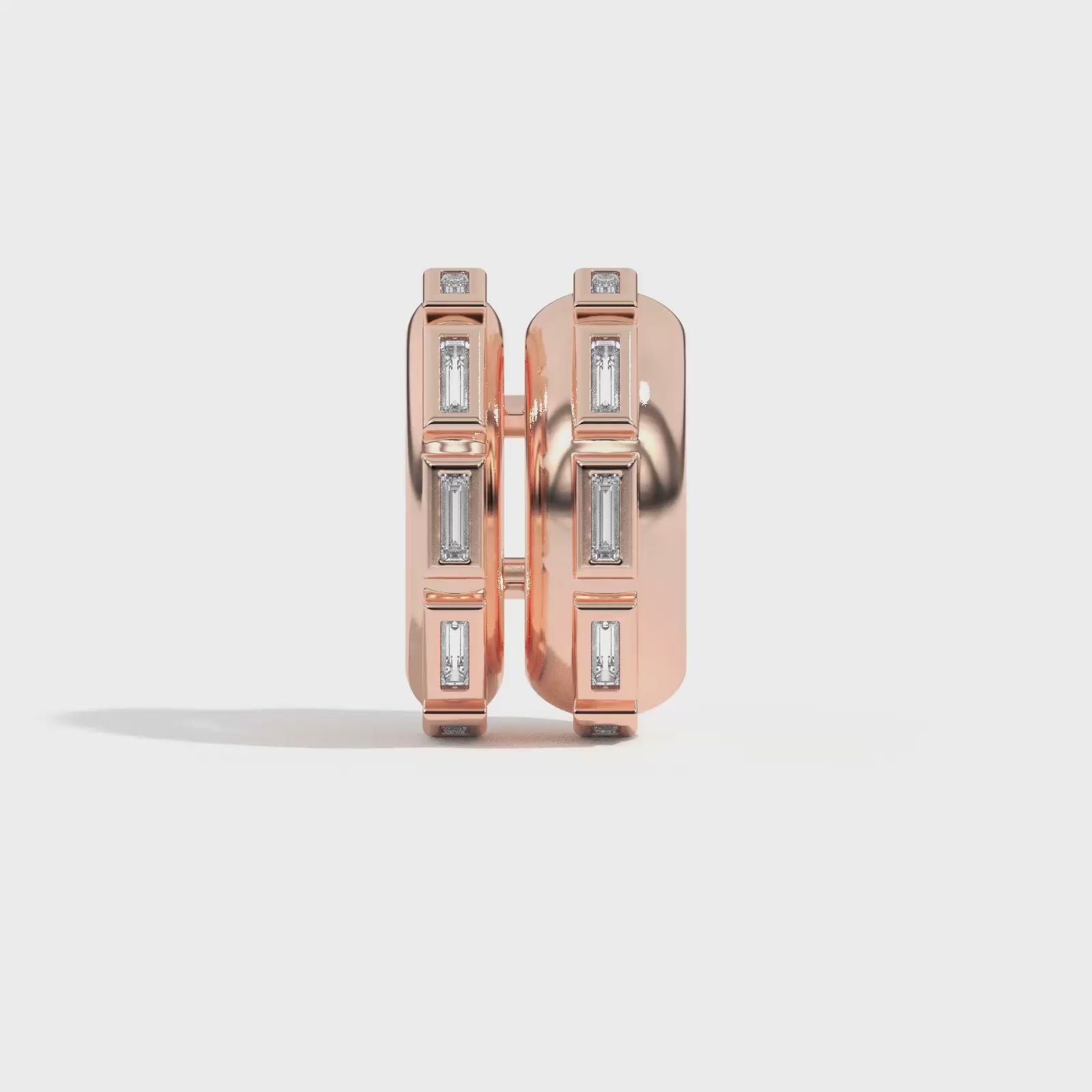 Shahla Karimi Jewelry Le Corbusier Puff Set Double Ear Cuff 14K Rose Gold