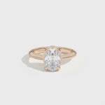 Shahla Karimi Ando Oval Sloping Semi-Bezel Ring  14K Rose Gold