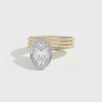 Shahla Karimi Scarpa Oval Offset Double Bezel Ring 14K Yellow Gold