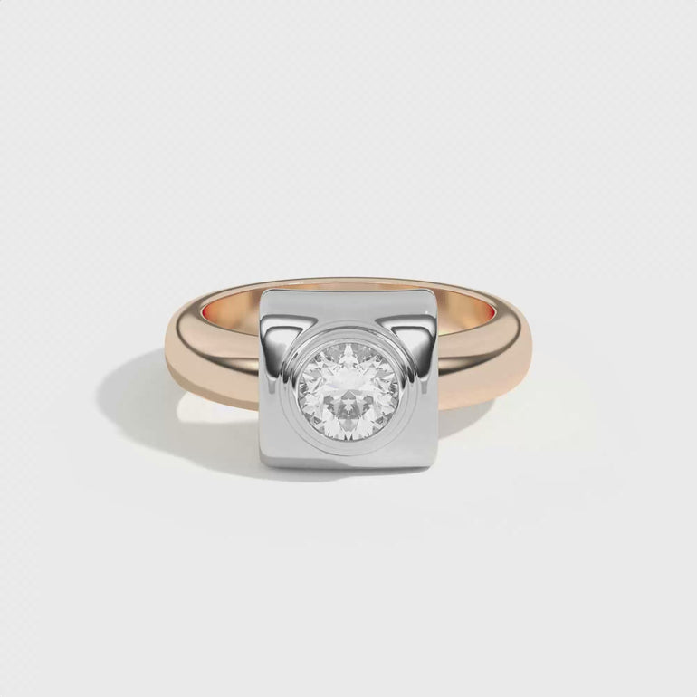 Shahla Karimi Ando Round Bezel Wrap Ring 14K Rose Gold