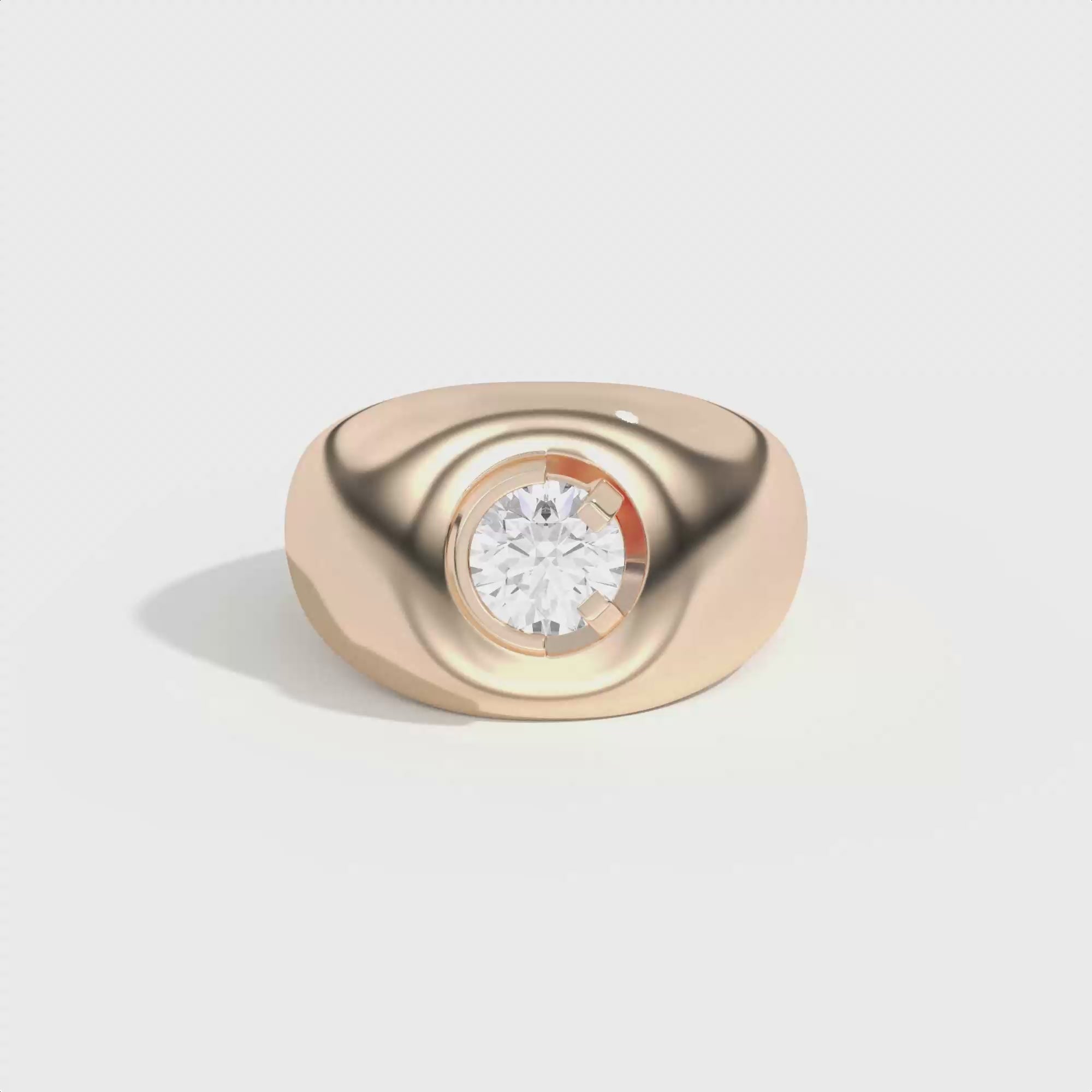 Shahla Karimi Ando Brilliant Negative Space Bombe Ring 14K Rose Gold
