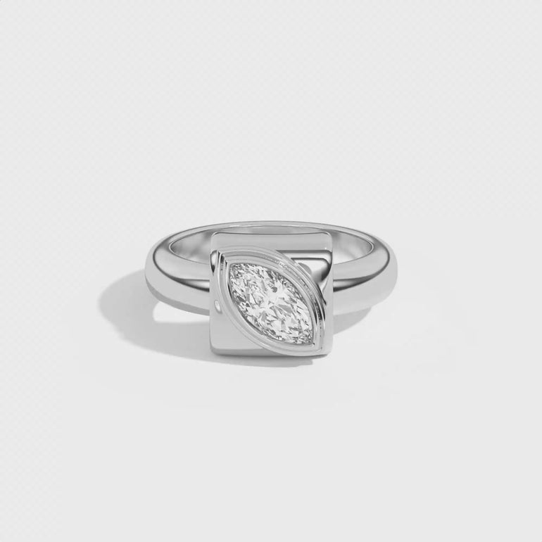 Shahla Karimi Ando Marquise Bezel Wrap Ring 14K White Gold