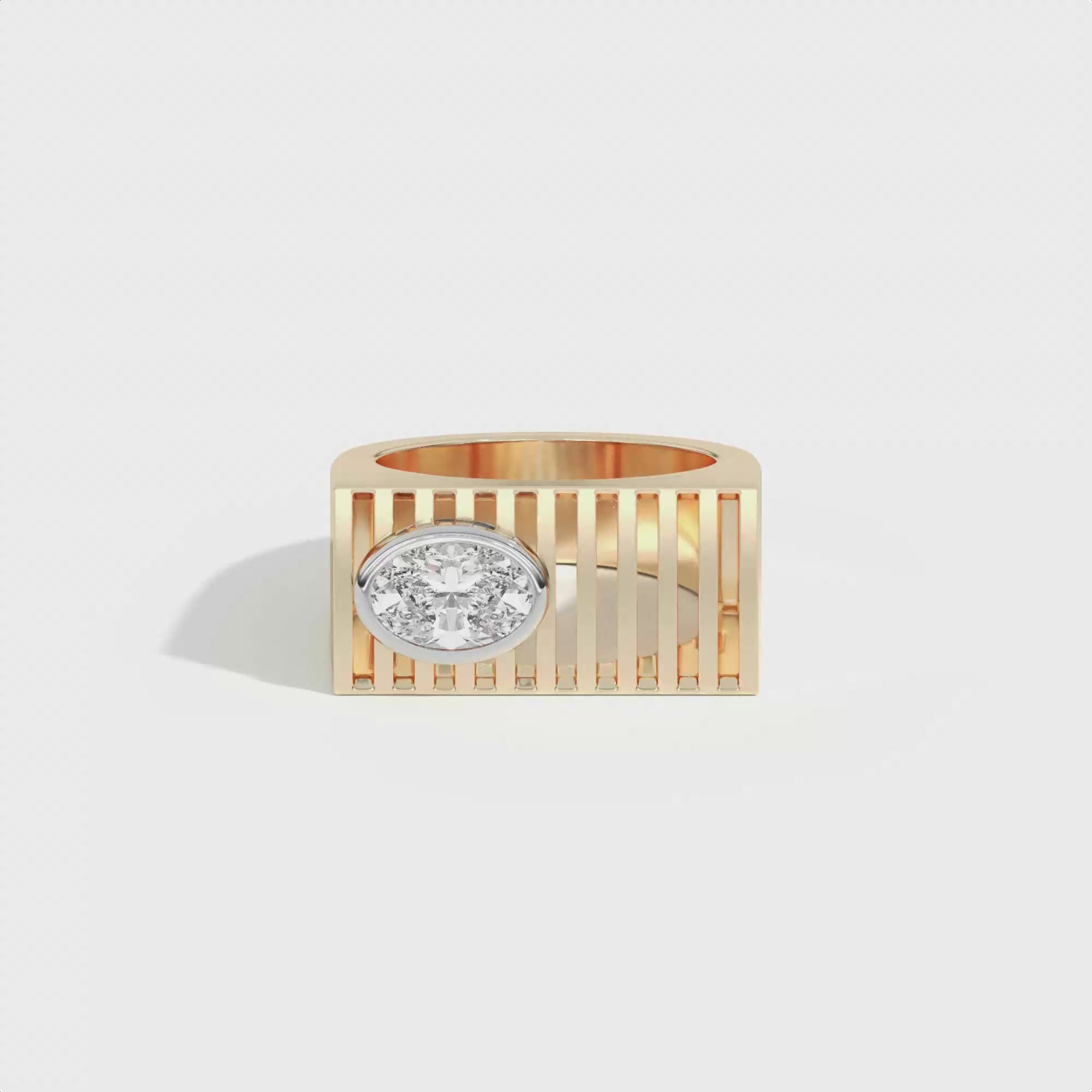 Shahla Karimi Scarpa Oval D Ring 14K  Yellow Gold