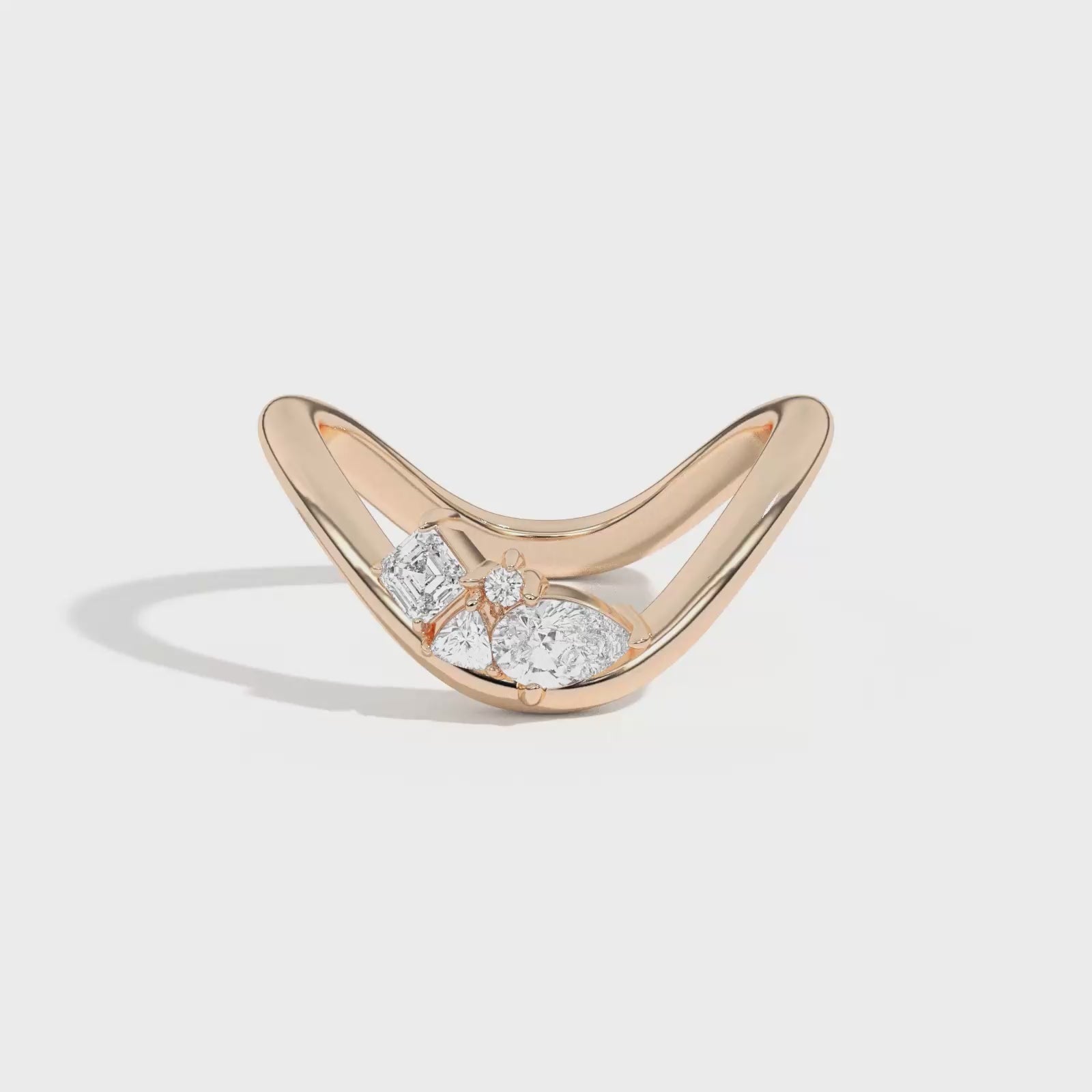 Shahla Karimi Jewelry Gaudí Mosaic Curve Ring 14K Yellow Gold