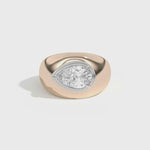 Shahla Karimi Scarpa Pear Double Bezel Bombe Ring  14K Rose Gold