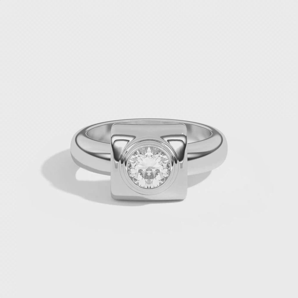 Shahla Karimi Ando Round Bezel Wrap Ring 14K White Gold