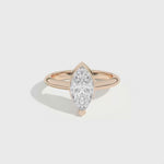 Shahla Karimi Ando Marquise Sloping Semi-Bezel Ring  14K Rose Gold