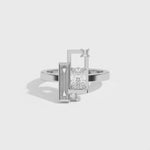 Shahla Karimi Scarpa Oval Olivetti Frame Ring 14K White Gold