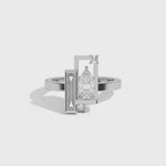Shahla Karimi Scarpa Pear Olivetti Frame Ring 14K White Gold