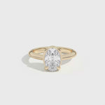 Shahla Karimi Ando Oval Sloping Semi-Bezel Ring  14K Yellow Gold