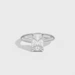 Shahla Karimi Ando Cushion Sloping Semi-Bezel Ring  14K White Gold