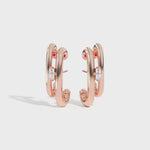 Shahla Karimi Jewelry Double Cloud Earrings with Baguettes 14K Rose Gold