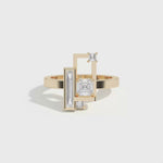 Shahla Karimi Scarpa Asscher Olivetti Frame Ring 14K Yellow Gold