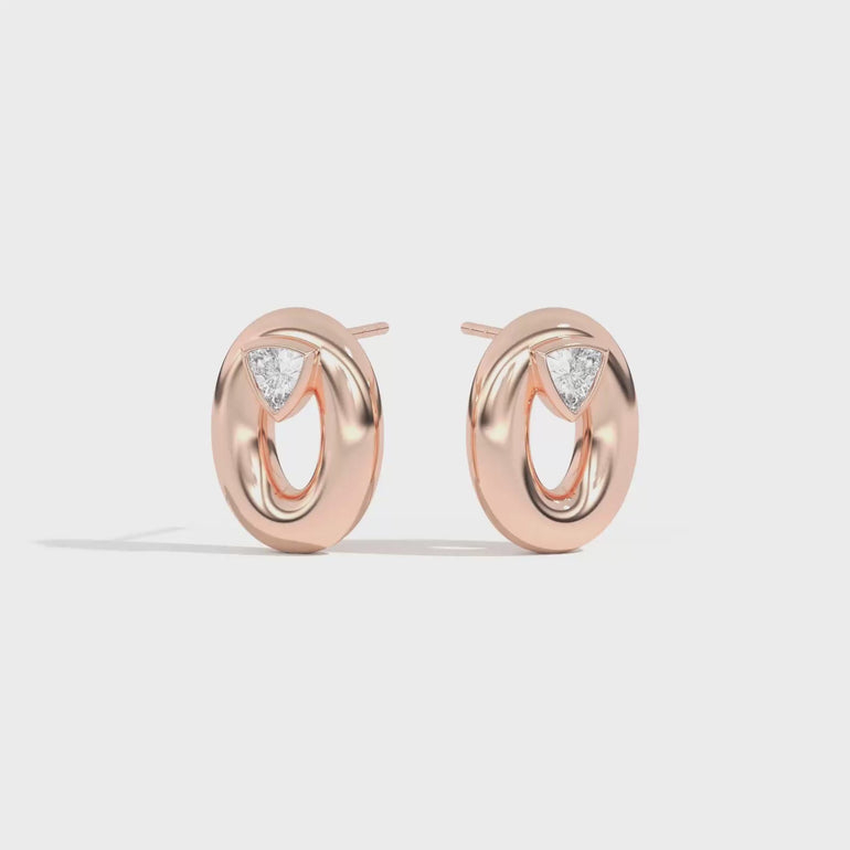 Shahla Karimi Jewelry Doshi Puff Studs with Trillions 14K Rose Gold