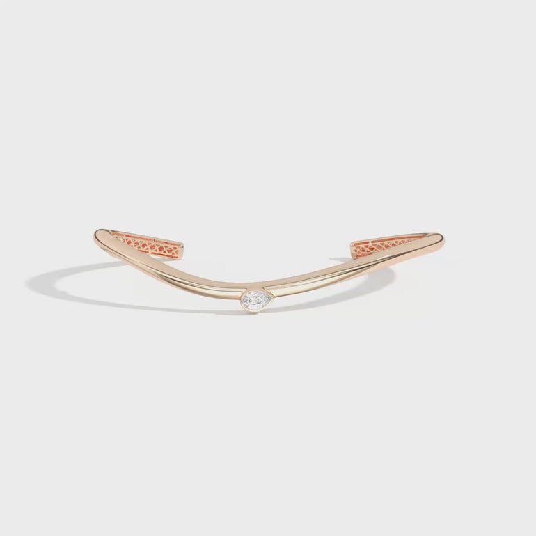 Shahla Karimi Jewelry Cloud Choker with Offset Pear 14K Yellow Gold