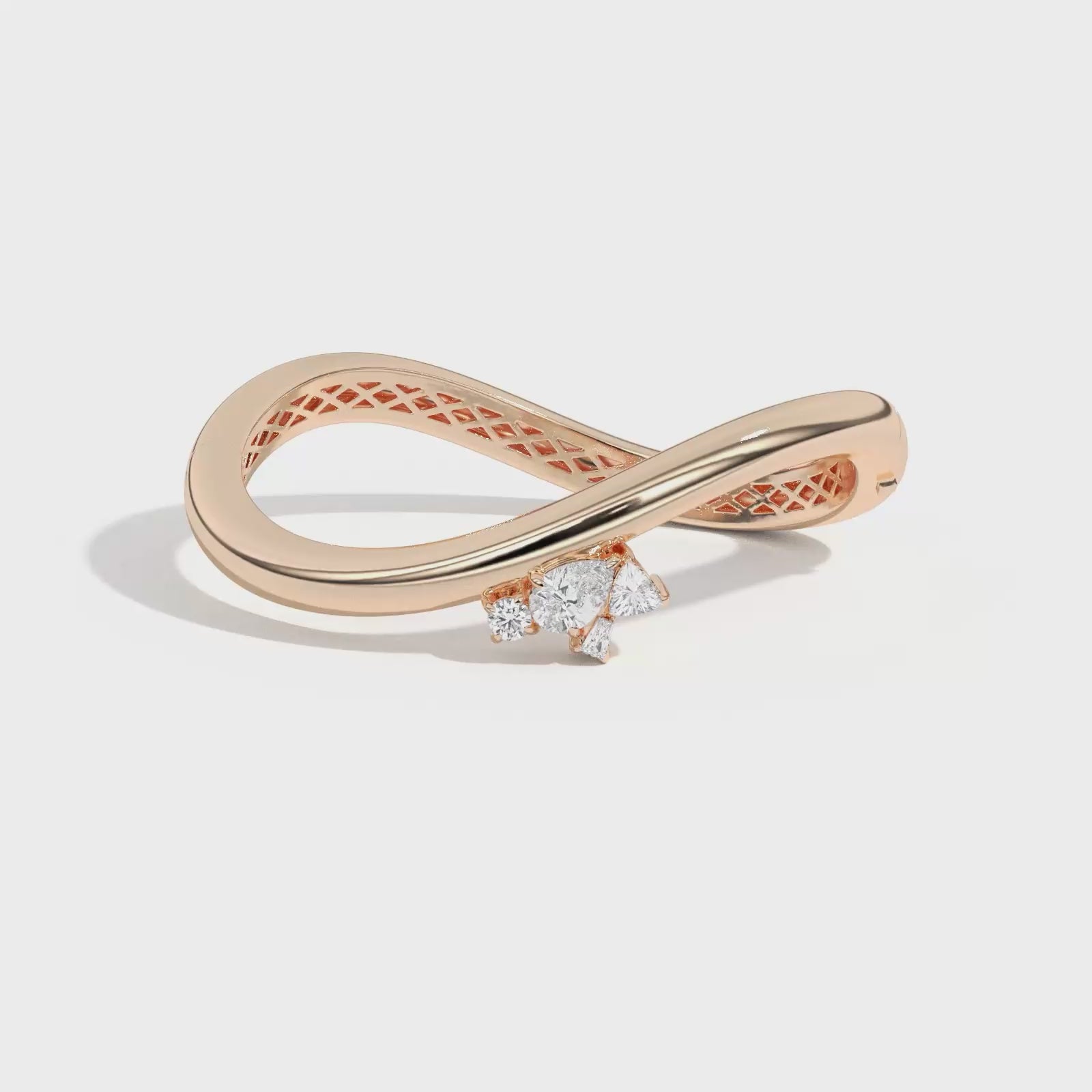 Shahla Karimi Jewelry Gaudí Mosaic Curve Bangle No. 1 14K Yellow Gold