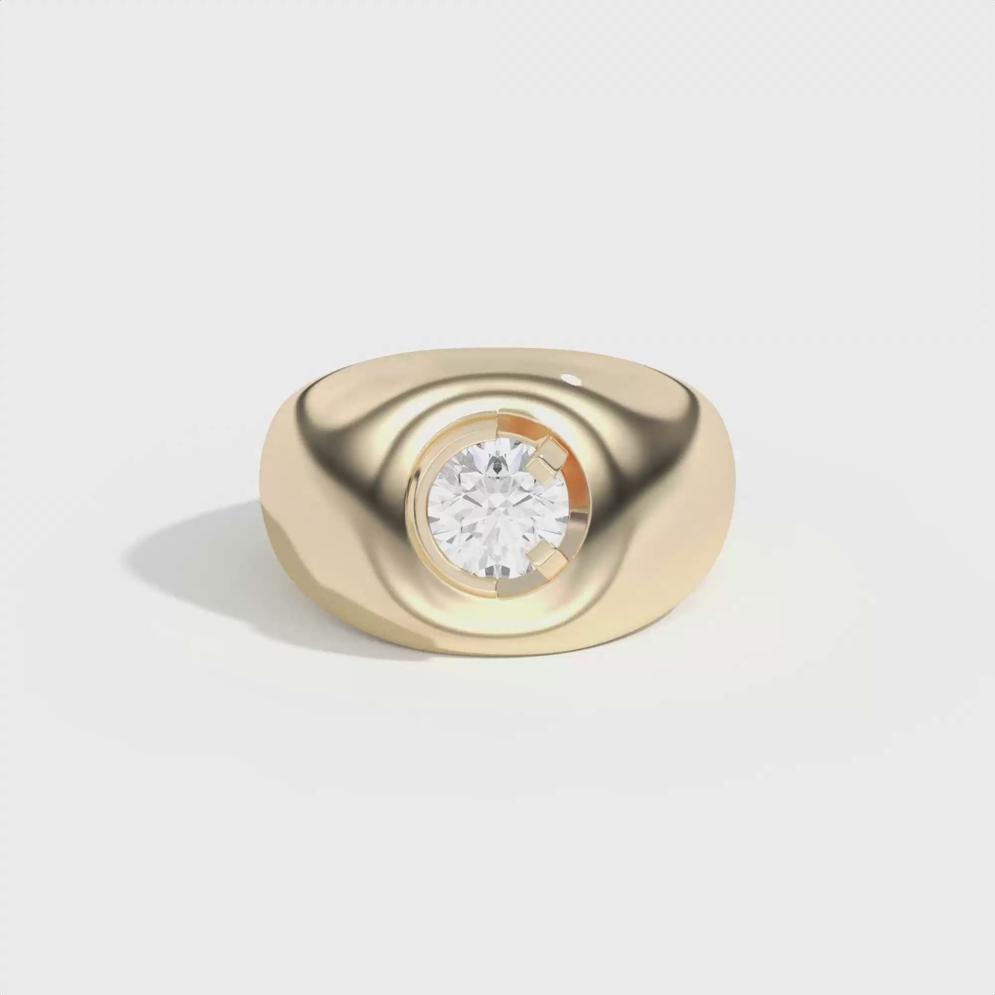 Shahla Karimi Ando Brilliant Negative Space Bombe Ring 14K Yellow Gold