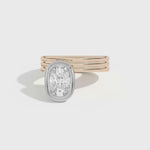 Shahla Karimi Scarpa Cushion Offset Double Bezel Ring 14K Rose Gold