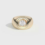 Shahla Karimi Ando Cushion Negative Space Bombe Ring 14K Yellow Gold