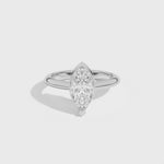 Shahla Karimi Ando Marquise Sloping Semi-Bezel Ring  14K White Gold