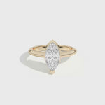 Shahla Karimi Ando Marquise Sloping Semi-Bezel Ring  14K Yellow Gold