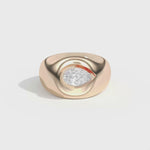 Shahla Karimi Ando Pear Negative Space Bombe Ring 14K Rose Gold