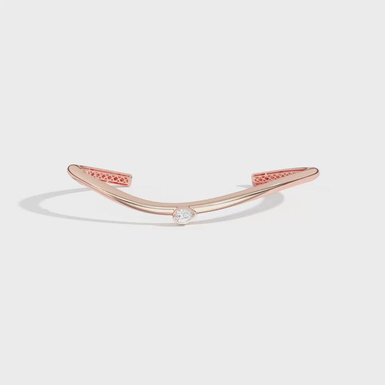 Shahla Karimi Jewelry Cloud Choker with Offset Pear 14K Rose Gold