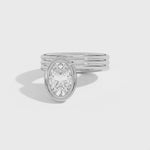Shahla Karimi Scarpa Oval Offset Double Bezel Ring 14K White Gold
