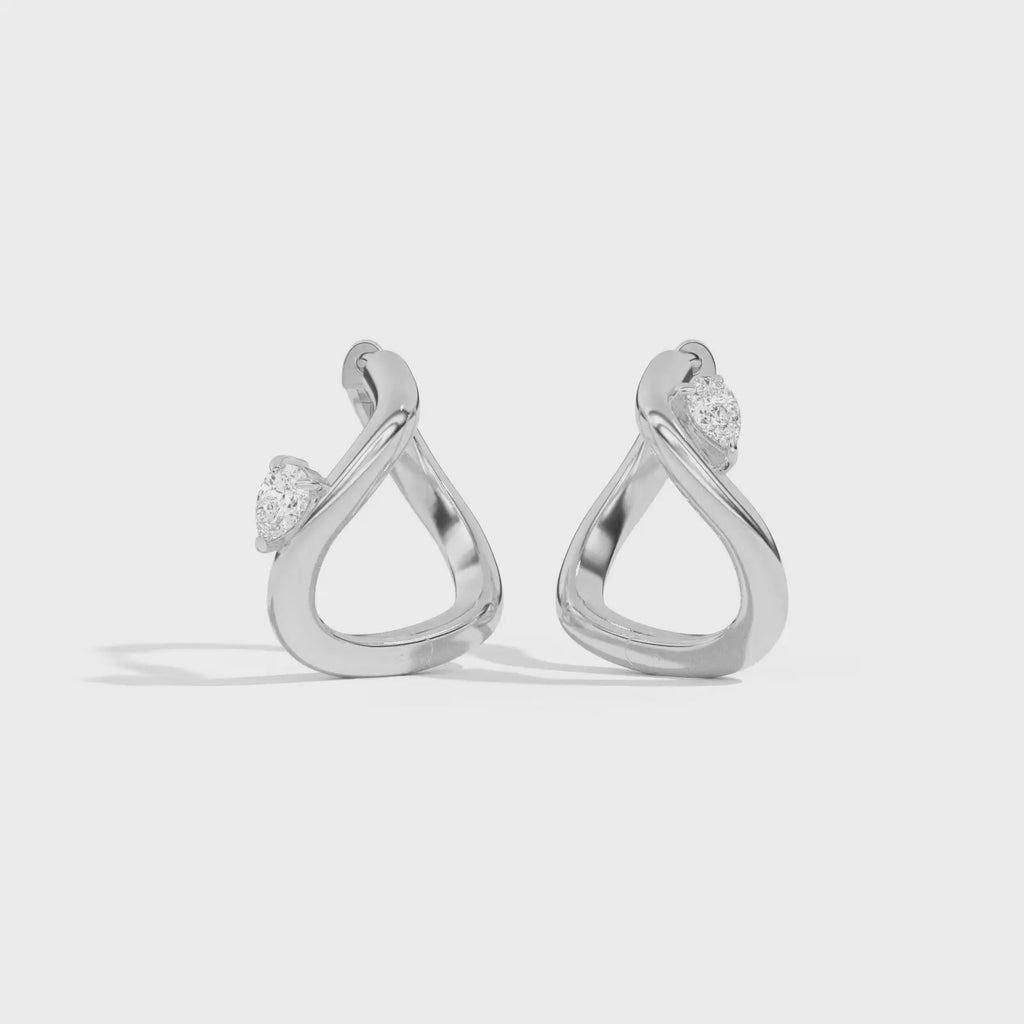 Shahla Karimi Jewelry Gaudí Curve Hoops No. 1 14K White Gold