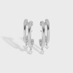 Shahla Karimi Jewelry Double Cloud Earrings with Dangles 14K White Gold