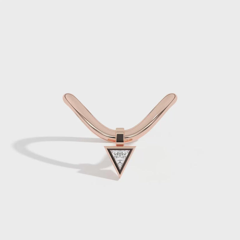 Shahla Karimi Jewelry Gaudí Curve Ring with Golden Triangle 14K Rose Gold