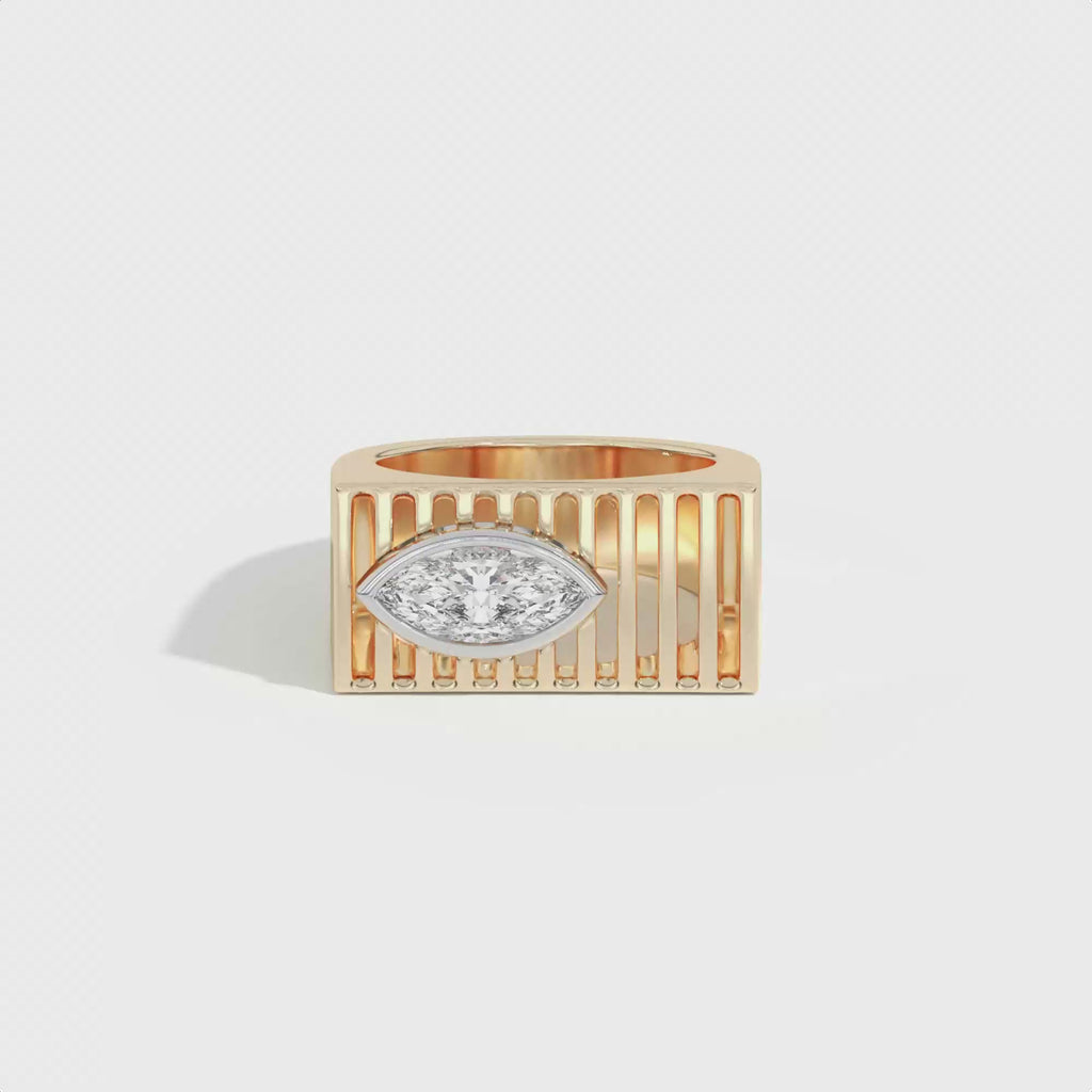 Shahla Karimi Scarpa Marquise D Ring 14K  Yellow Gold