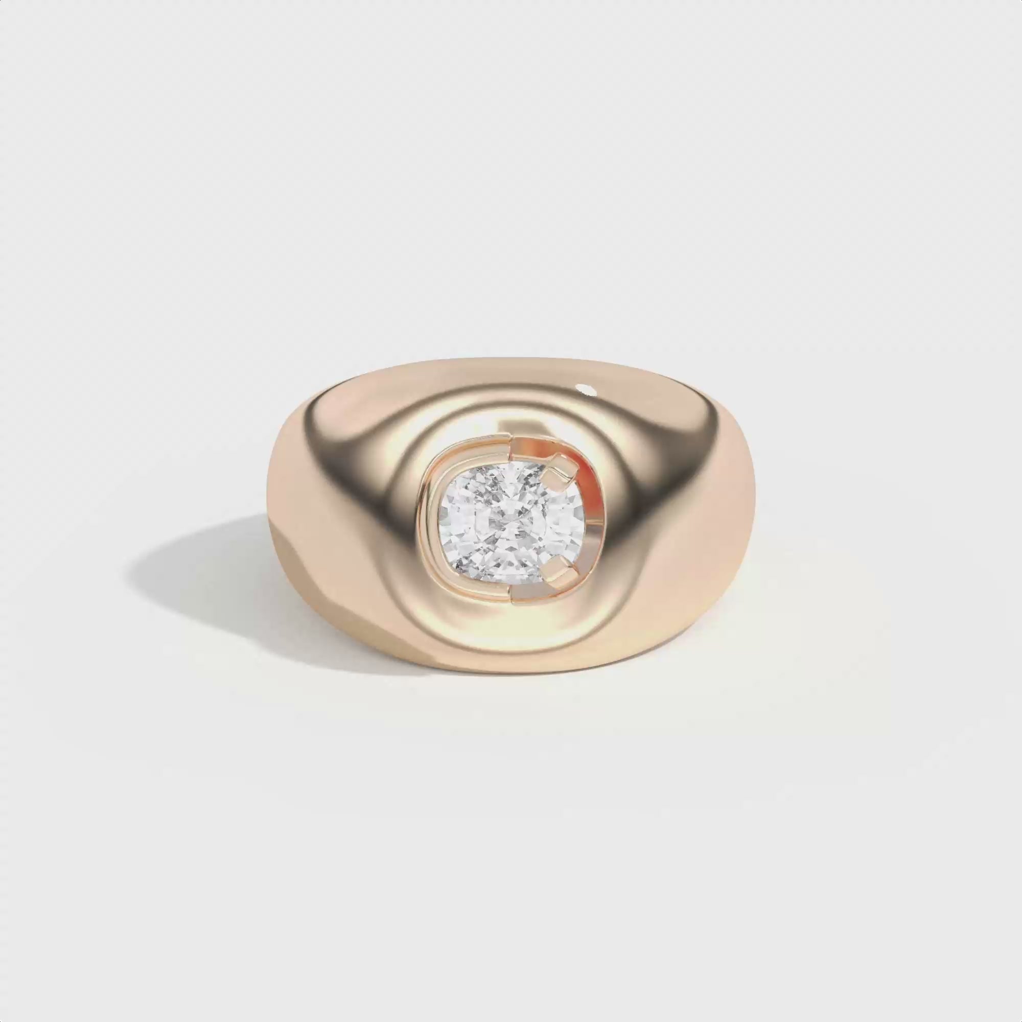 Shahla Karimi Ando Cushion Negative Space Bombe Ring 14K Rose Gold
