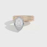 Shahla Karimi Scarpa Pear Offset Double Bezel Ring 14K Rose Gold