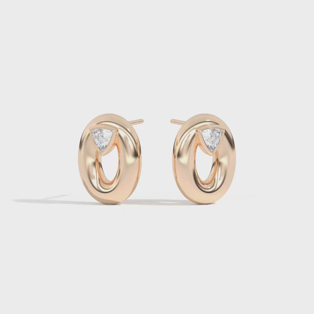 Shahla Karimi Jewelry Doshi Puff Studs with Trillions 14K Yellow Gold