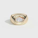 Shahla Karimi Ando Pear Negative Space Bombe Ring 14K Yellow Gold