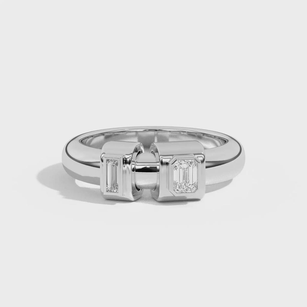 Shahla Karimi Jewelry Azadi Ring with Wraps No. 2 Platinum with Platinum Wraps