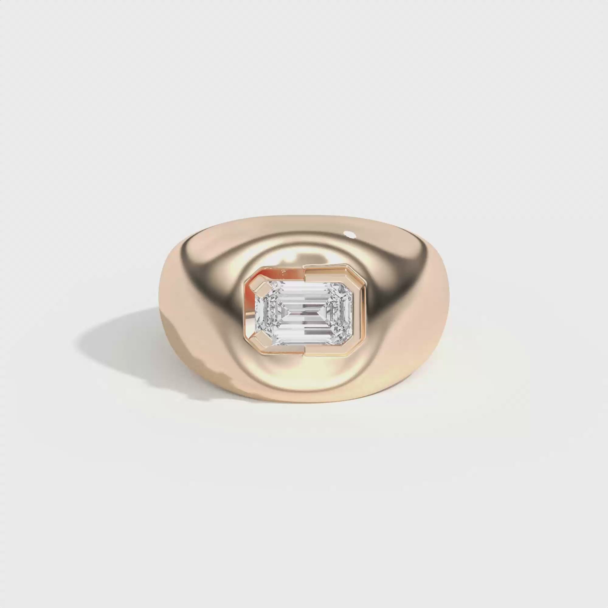 Shahla Karimi Ando Emerald Negative Space Bombe Ring  14K Rose Gold