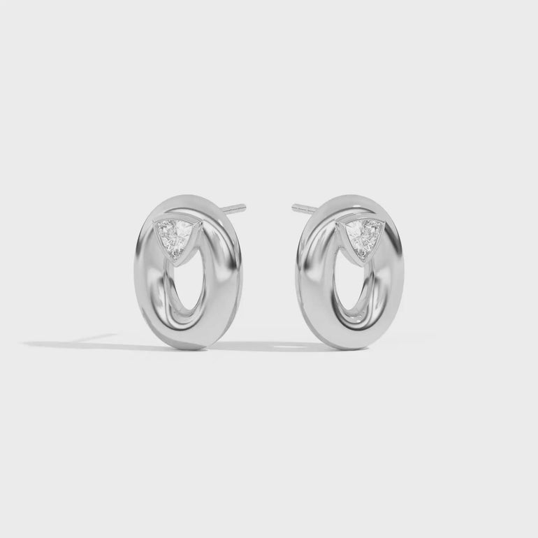 Shahla Karimi Jewelry Doshi Puff Studs with Trillions 14K White Gold