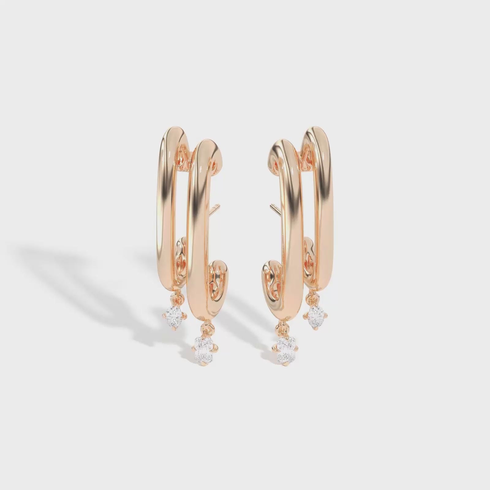 Shahla Karimi Jewelry Double Cloud Earrings with Dangles 14K Yellow Gold